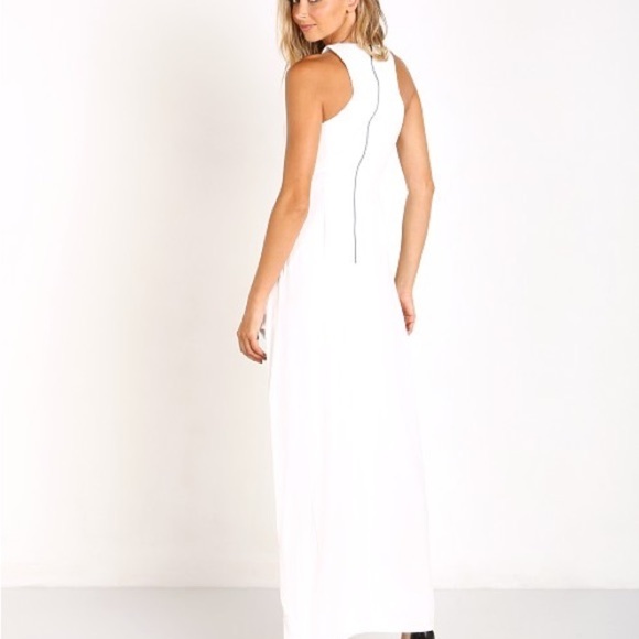 Revolve Lovers+Friends Eternity Expose Midriff Ivory Maxi Dress Asymmetric Hem S - Picture 4 of 12